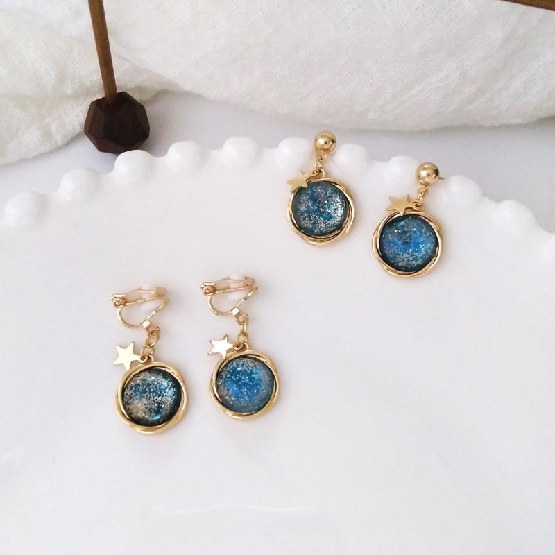 ピアス 星 惑星 宇宙 幾何学 円 イヤリング ゴールド 女性 レディース