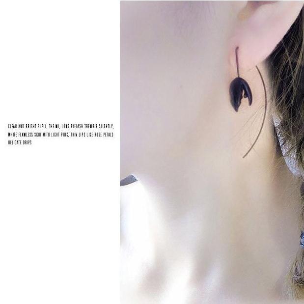 ピアス 黒 花 フラワー ロング 揺れる ジュエリー 女性 レディース フラワー ビンテージ アクセサリー 大人 可愛い ゴシック ゴスロリ ブラック 送料無料 |  | 01