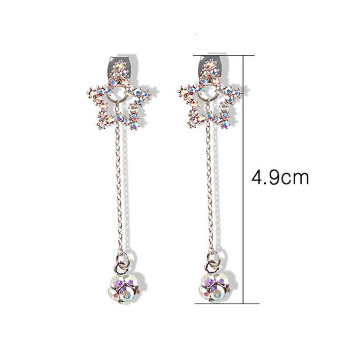 STAR JEWELRY✳︎⭐︎クリスタル（水晶）ロングピアス ピアス 星 ラインストーン 人気 流行 スター ジュエリー 五芒星