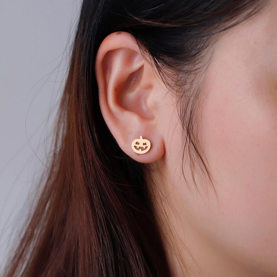 ☆❤️ ハロウィン　カボチャ　ガラス　パンプキン　フープピアス　ハンドメイド ☆❤️ ハロウィン カボチャ ガラス パンプキン フープピアス