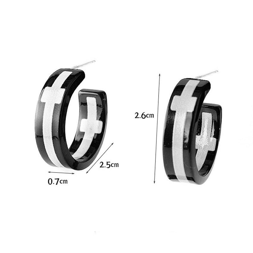 送料無料 ピアス クロス コスプレ フープピアス 十字架 推し活 パンク