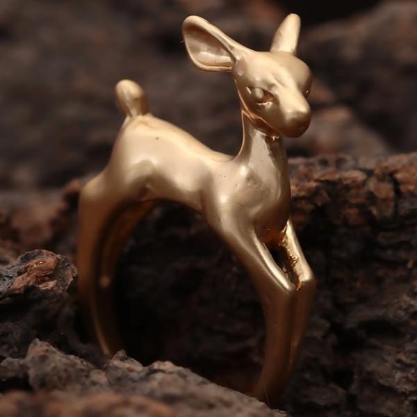 リング 指輪 バンビ フープ ヴィンテージ 鹿 可愛い シカ アクセ ガーリー ポップ メルヘン ハロウィン クリスマス トナカイ ゴールド シルバー レディース |  | 01