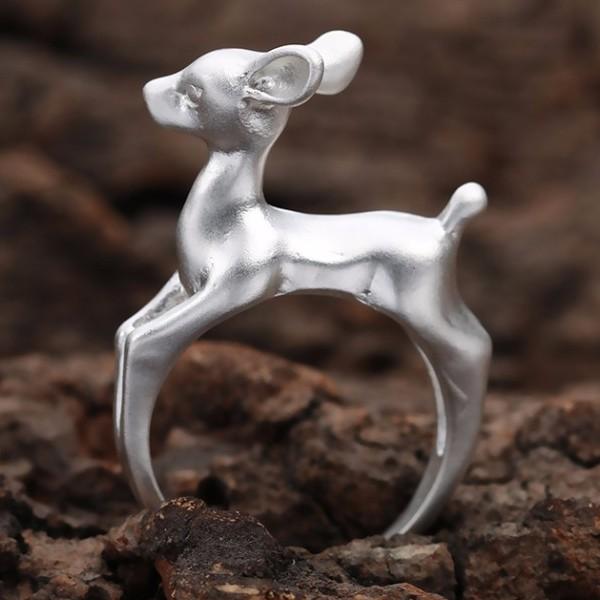 リング 指輪 バンビ フープ ヴィンテージ 鹿 可愛い シカ アクセ ガーリー ポップ メルヘン ハロウィン クリスマス トナカイ ゴールド シルバー レディース |  | 02