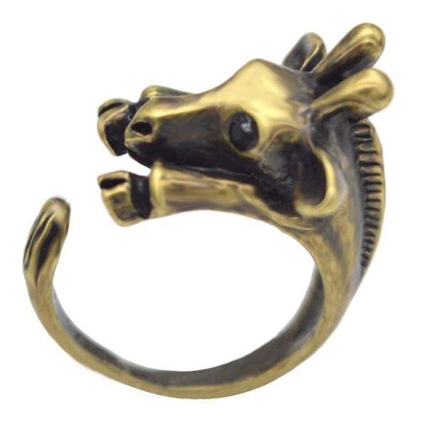 リング 指輪 キリン フープリング フープ きりん ジラフ ゆびわ フリーサイズ アクセサリー 真鍮 シルバー レディース  可愛い アニマル |  | 02