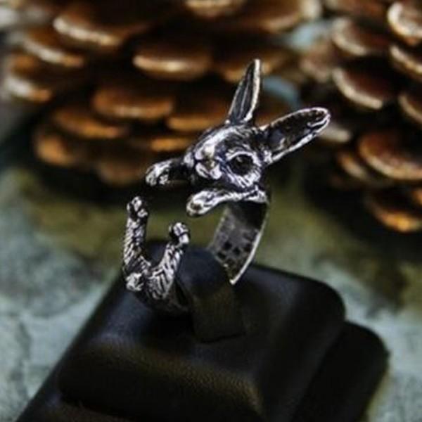 ラビット フープ フープリング リアル ウサギ うさぎ 兎 9〜23号 指輪 ゆびわ フリーサイズ アクセサリー レディース パーティ 可愛い  ギフト |  | 01