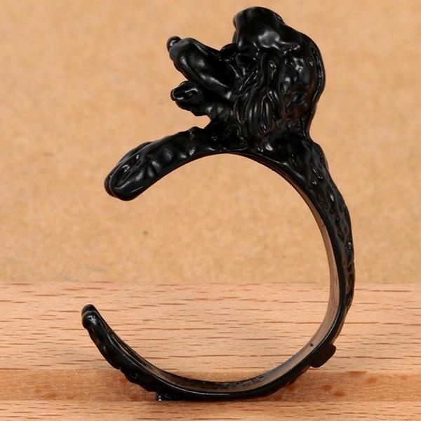 トイプードルリング 指輪 フープリング フープ リアル 犬 イヌ いぬ 犬 フリーサイズ アクセサリー レディース アニマル  可愛い パーティ |  | 03