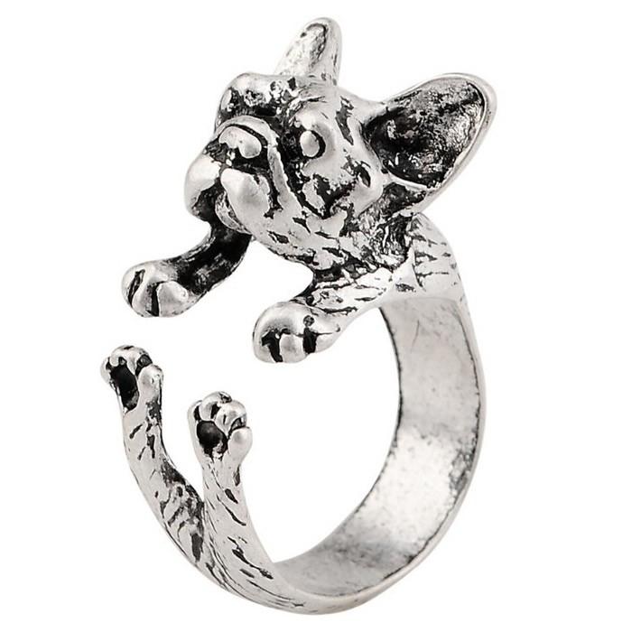 リング 指輪 パグ 犬 フープリング フープ ブルドック リアル イヌ いぬ ゆびわ フリーサイズ アクセサリー レディース  可愛い パーティ |  | 05