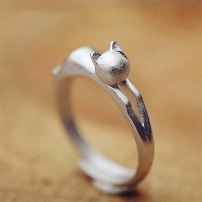 リング 指輪 ネコ 背伸び 猫 ねこ キャット ガーリー レディース