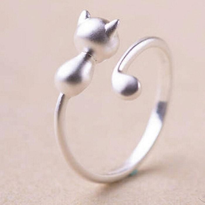 キャット リング 指輪 ゆびわ シンプル ネコ 猫 ガーリー シルバー925 ヴィンテージ フリーサイズ アクセサリー エレガント 高品質 可愛い silver925 ギフト |  | 04