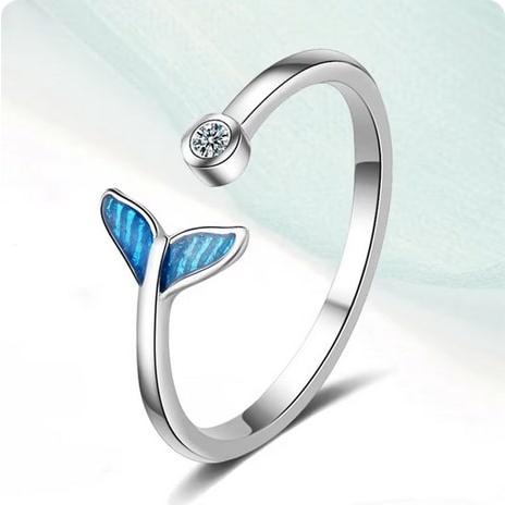 送料無料 リング silver925 シルバー スターリングシルバー マリン 魚 ハワイアンジュエリー 指輪 フリーサイズ キュービックジルコニア CZ  マーメイド |  | 06