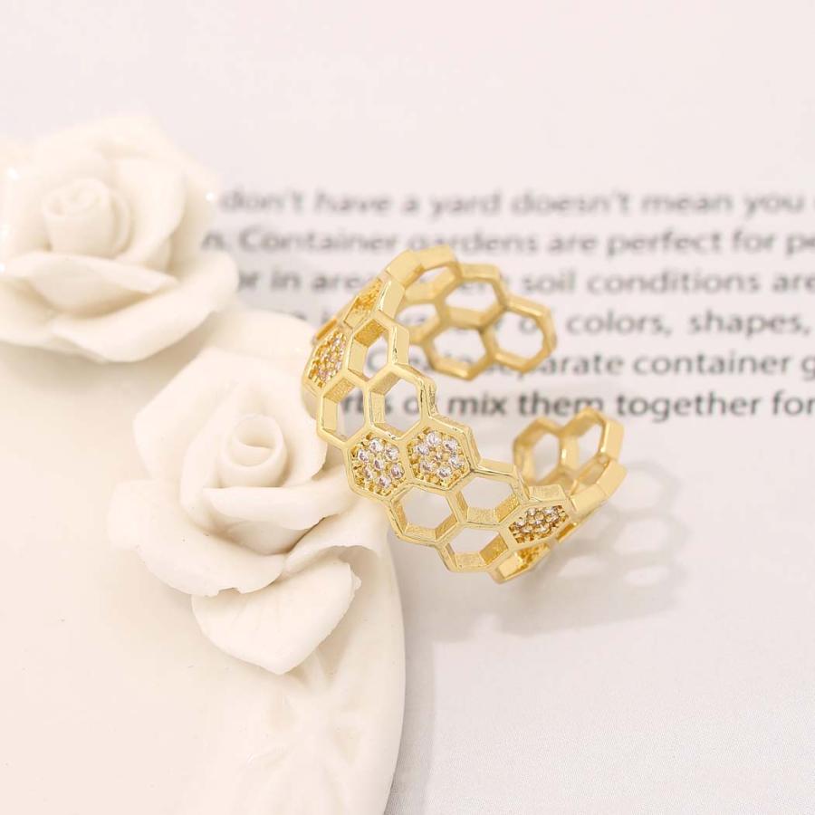 送料無料 リング 蜂 ハニー 指輪 フリーサイズ ミツバチ ステンレス