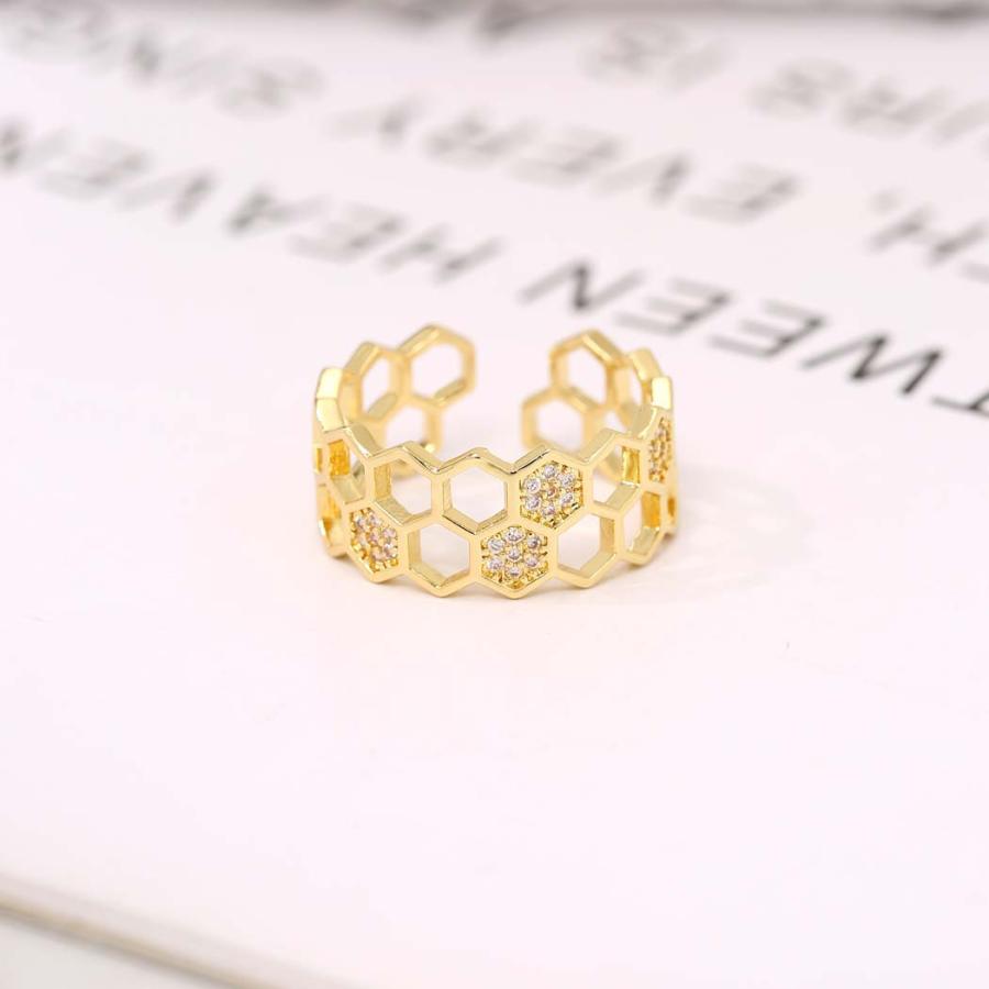 送料無料 リング 蜂 ハニー 指輪 フリーサイズ ミツバチ ステンレス