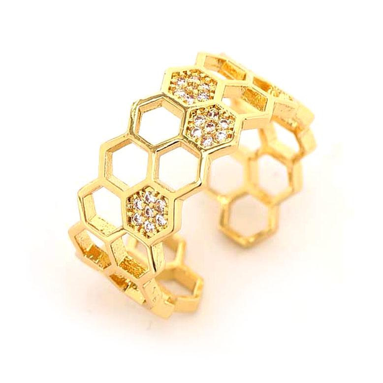 送料無料 リング 蜂 ハニー 指輪 フリーサイズ ミツバチ