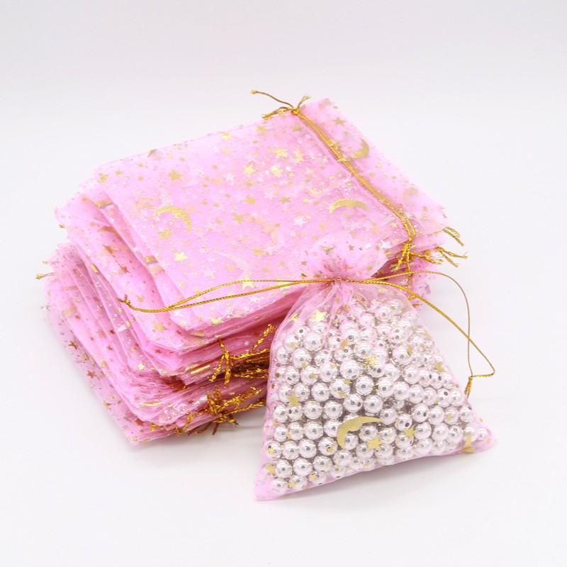 10枚入り 星 月 オーガンジー巾着袋 ハロウィン アクセサリーバック ラッピング用品 ギフト用品 リボン スター ムーン |  | 11