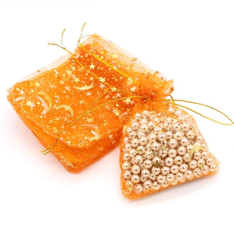 10枚入り 星 月 オーガンジー巾着袋 ハロウィン アクセサリーバック ラッピング用品 ギフト用品 リボン スター ムーン |  | 08