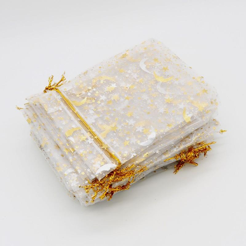 10枚入り 星 月 オーガンジー巾着袋 ハロウィン アクセサリーバック ラッピング用品 ギフト用品 リボン スター ムーン |  | 09