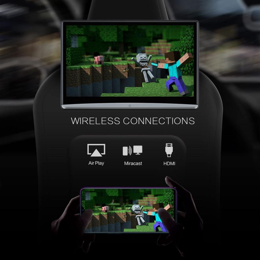 東京激安 DDAUTO 12.4Android 10カーヘッドレストビデオプレーヤー、2.4 G/5 G WiFi TVモニタタッチスクリーン、Netflix Youtube Sync画面に対応携帯電話Bluetooth