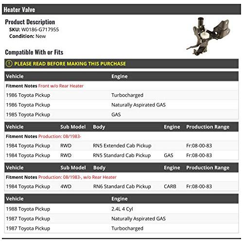 購入超特価 ヒーターバルブ-1984-1988年式トヨタピックアップ対応