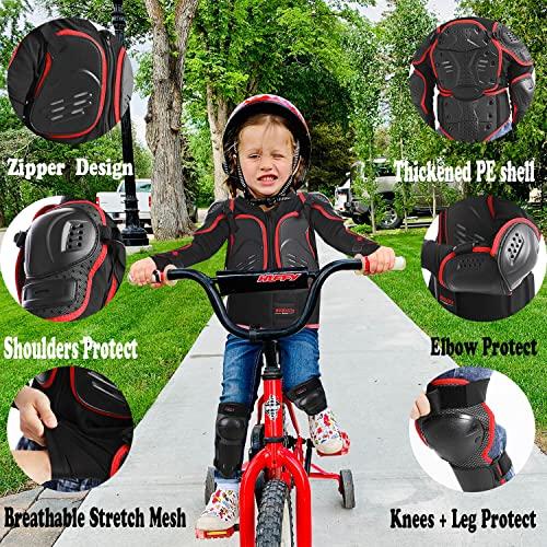 人気商品セール 二輪車フルボディアーマー子供用プロテクター、ダートバイク保護ジャケット(赤、大)