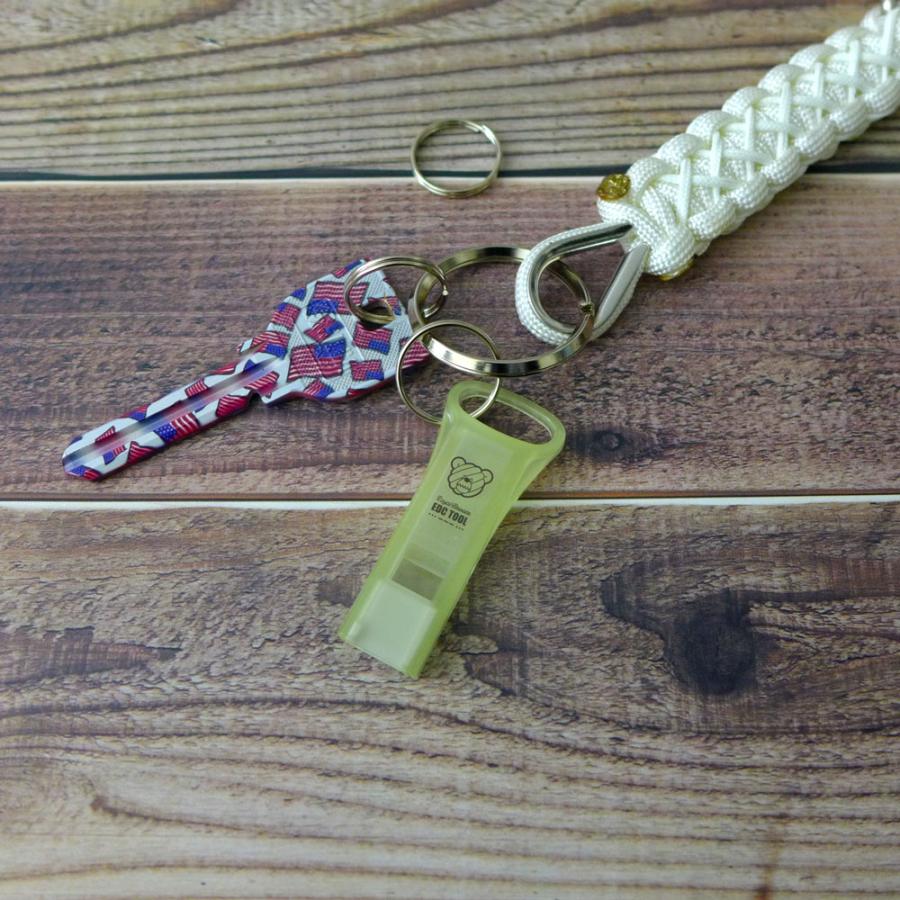 オーダーメイド パラコード 蓄光ステッチ入り キーホルダー EDC