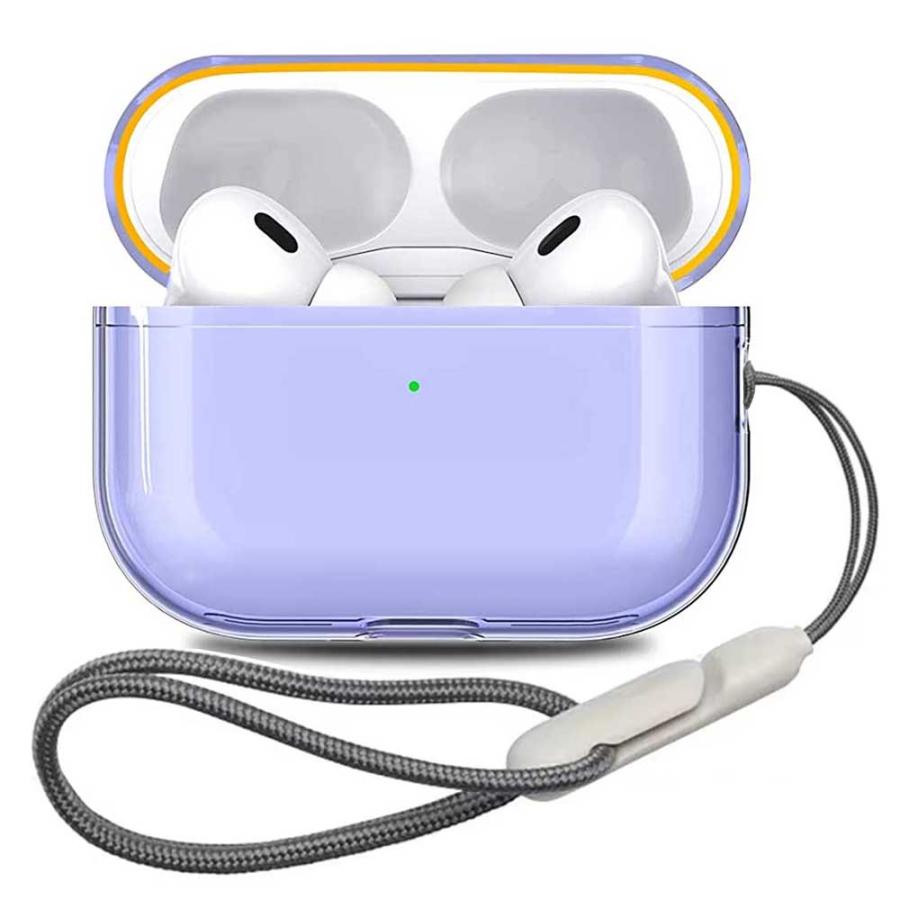 AirPods Pro 2 第2世代 透明 ケース TPU素材 分離式 着脱簡単 : Royal