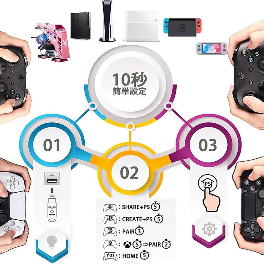 PS5/PS4/Switch/Switch lite/PC用コントローラー変換アダプター PS5/PS4/Switch/Switch lite/PC用コントローラー変換アダプター