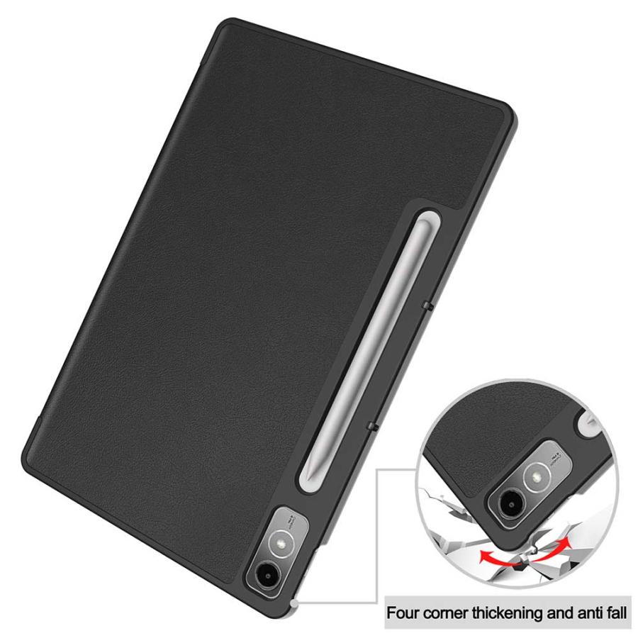 Amazon.co.jp: FOR Lenovo Tab P12 ZACH0002JP 12.7インチ 用の 三つ折ケース 手帳型 スマートケース  マグネット内蔵 オートスリープ機能 FOR Lenovo Tab P12 ZACH0002JP 12.7インチ 用の PUレザーカバー スタンド機能付き  衝撃吸収 軽量 薄型 全面保護 PCduoduo （濃い緑 