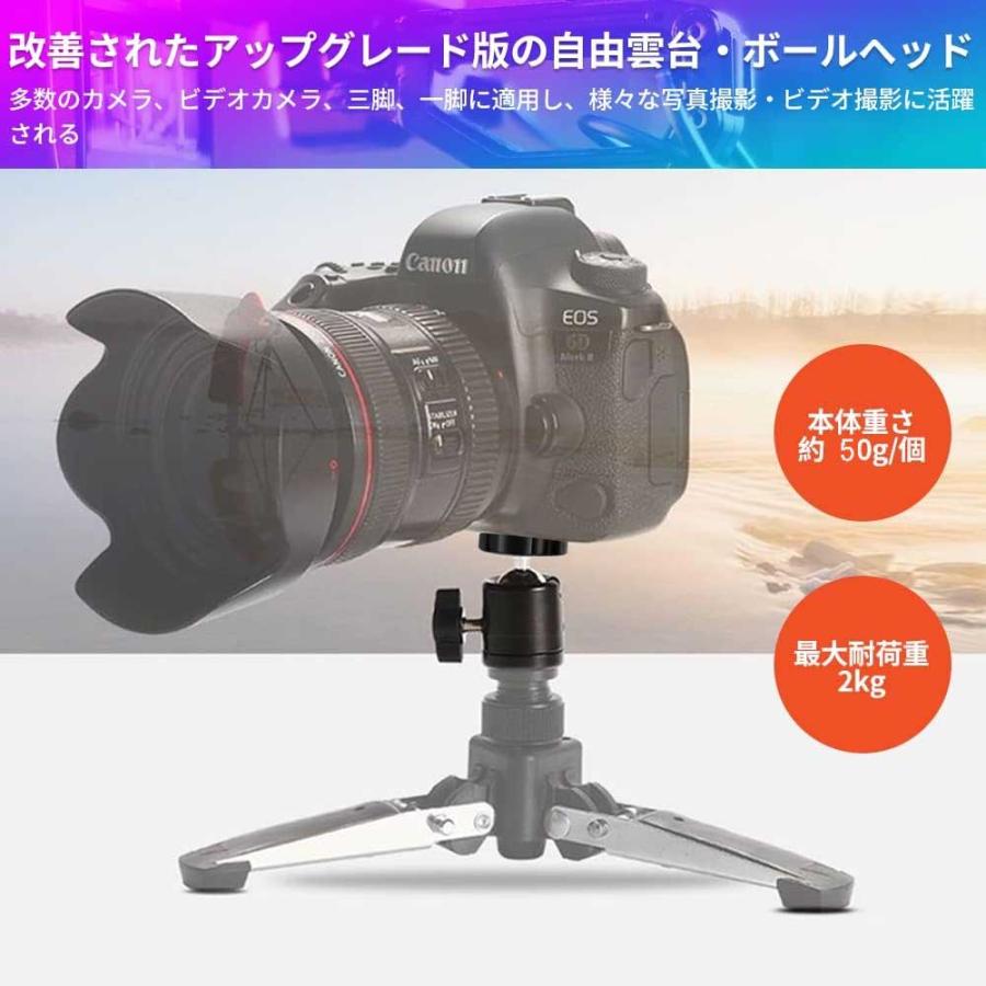 カメラ自由雲台 ボールヘッド 雲台 360度 回転可能 ボールF雲台1/4