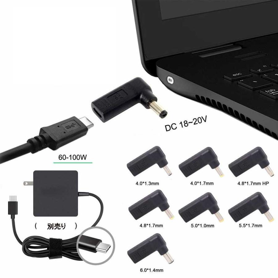 USB-C 入力 DC ノートパソコン PD 充電 変換アダプター : Royal