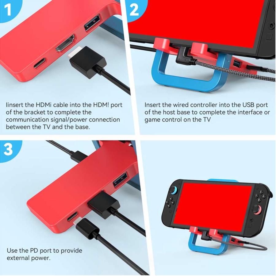 スイッチ Switch 2 / Switch（有機ELモデル）用 ドックスタンド TV