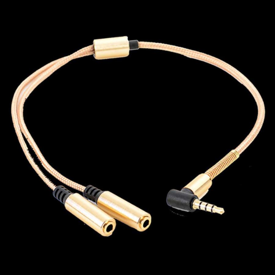 オーディオ分配ケーブル 30cm 3.5mm 4極 ステレオミニプラグ (オス) L