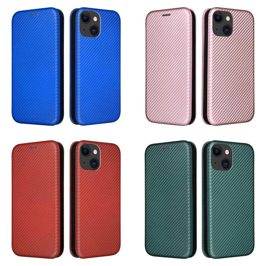 iPhone15 手帳型 薄型 カーボンデザイン 炭素繊維カバー TPU 保護