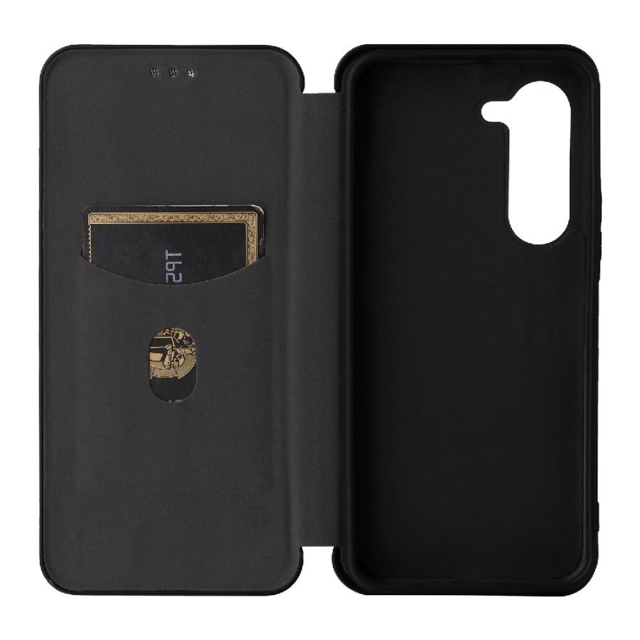 arrows Alpha F-51F スマホケース カバー 手帳型 薄型 カーボン