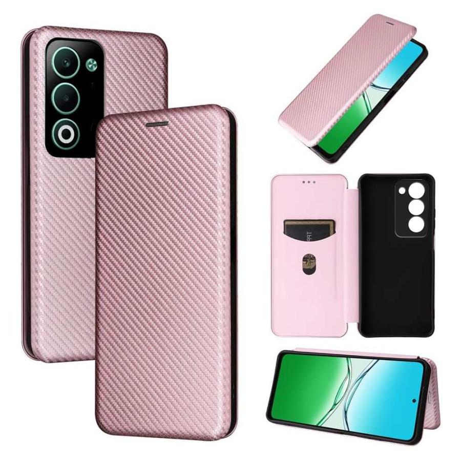 OPPO A5 5G OPG06 CPH2735 ケース カバー 手帳型 薄型 カーボン