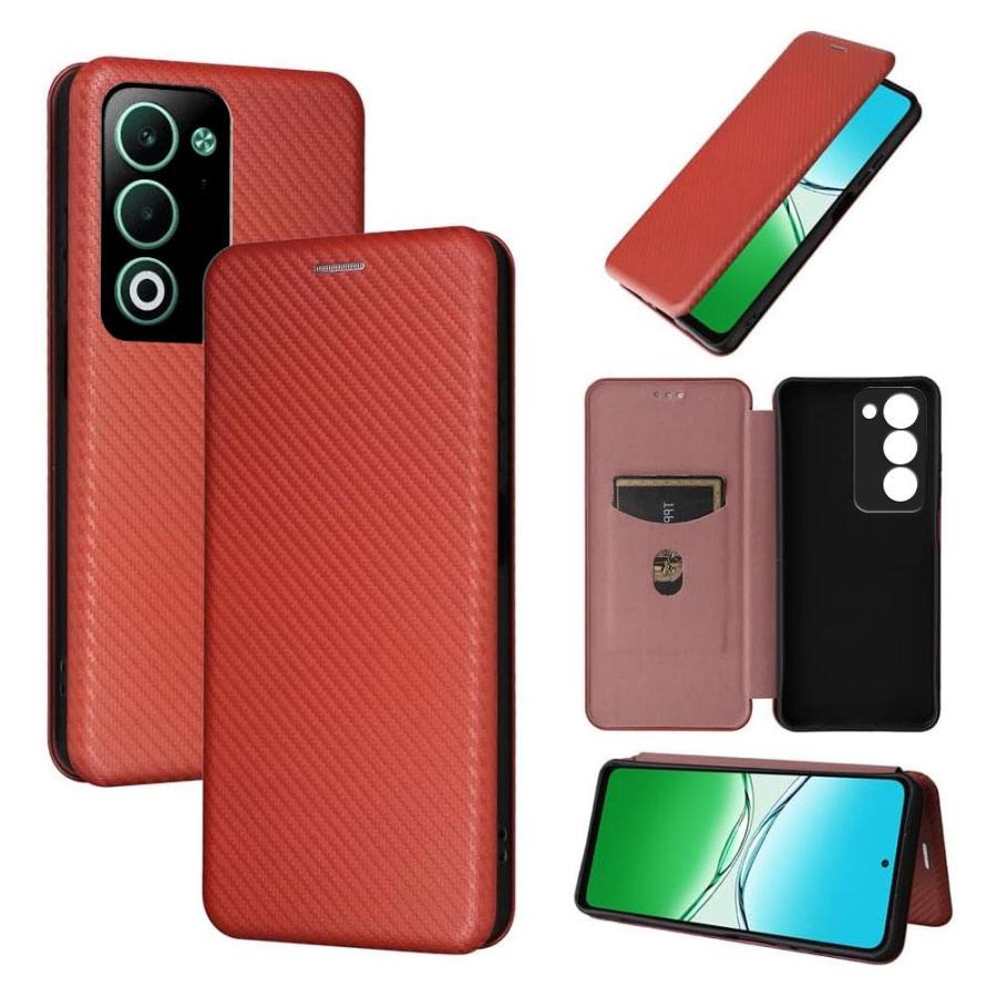 OPPO A5 5G OPG06 CPH2735 ケース カバー 手帳型 薄型 カーボン