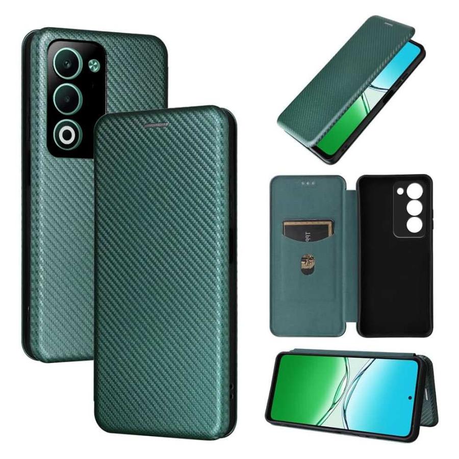 OPPO A5 5G OPG06 CPH2735 ケース カバー 手帳型 薄型 カーボン