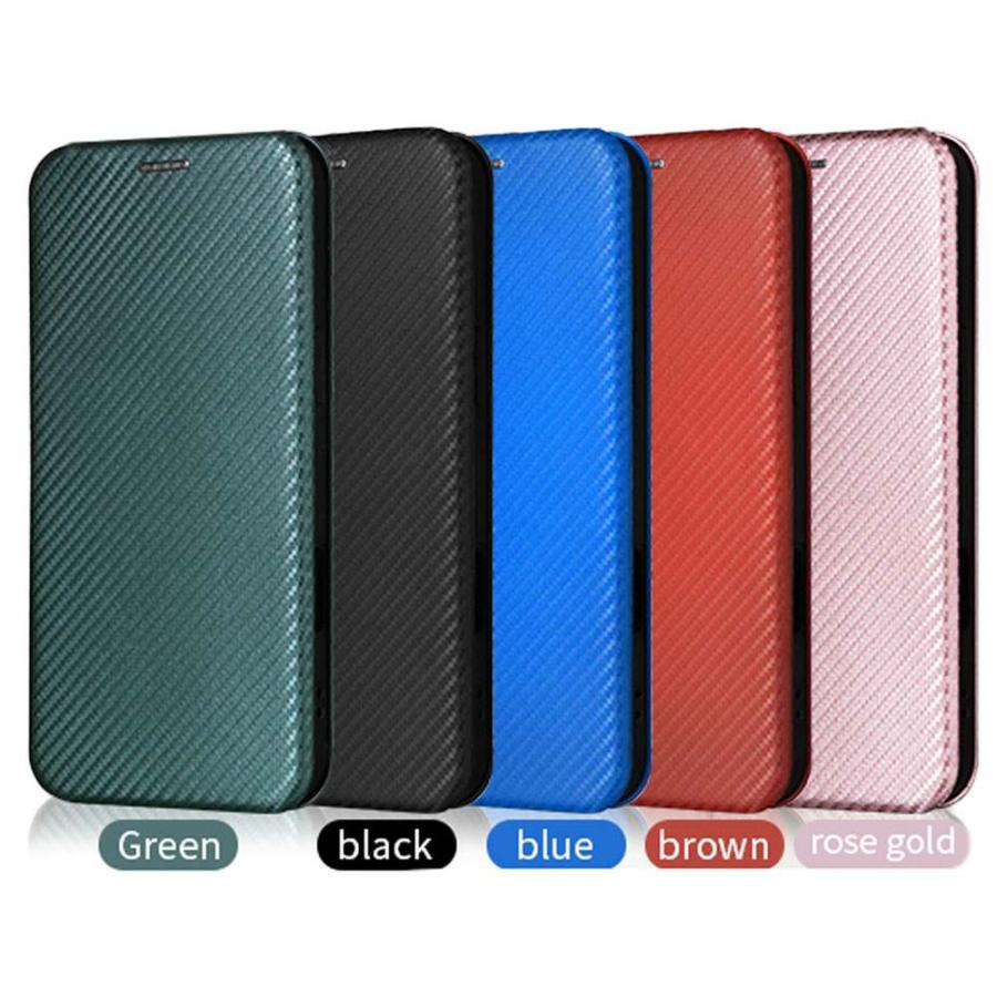 OPPO A5 5G OPG06 CPH2735 ケース カバー 手帳型 薄型 カーボン