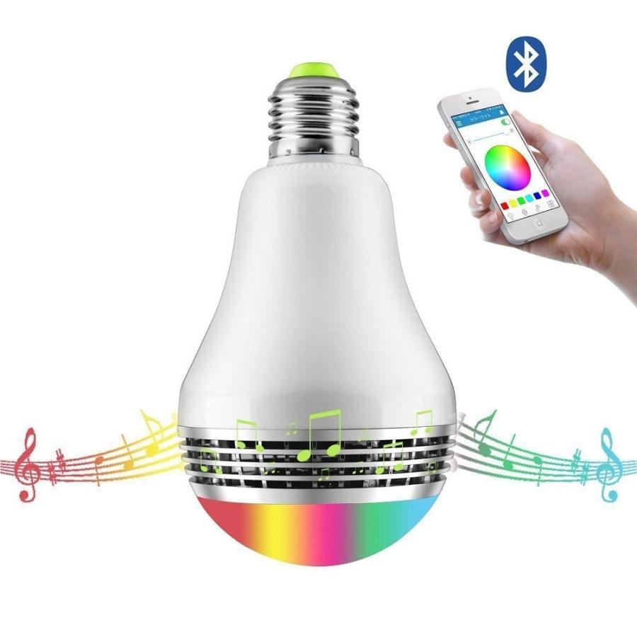 スピーカー内蔵LED電球 スマートLED電球  Bluetooth4.0 音楽再生 調光調色可 スマホ操作 E26/E27口金対応｜royal-monster