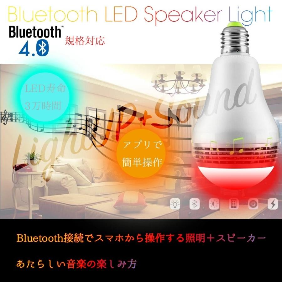 スピーカー内蔵LED電球 スマートLED電球  Bluetooth4.0 音楽再生 調光調色可 スマホ操作 E26/E27口金対応｜royal-monster｜02