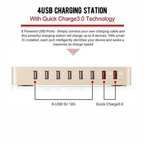 USB充電スタンド 8ポート 収納型 充電器 QC3.0 USB急速充電 USB充電