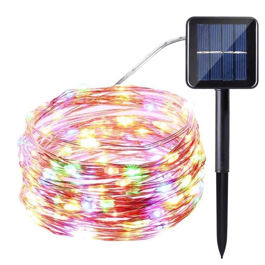 送料無料 LEDソーラー 全長20M 200LEDイルミネーションライト ソーラー 