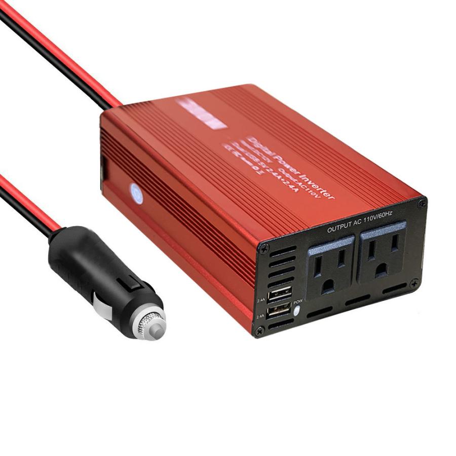 300W ACコンセント 2口 DC12VをAC110Vに変換 カーインバーター 300W ACコンセント 2口 DC12VをAC110Vに変換 カーインバーター