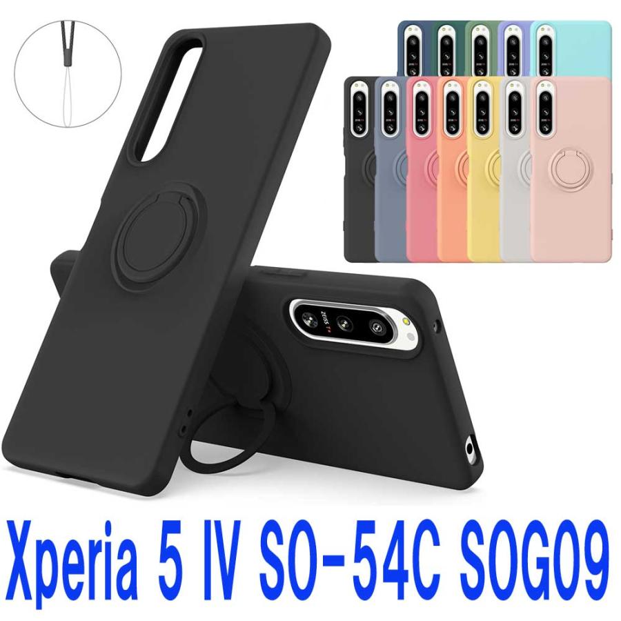 Xperia 5 IV スマホケース 360°回転 リング付 カバー ケース 耐衝撃