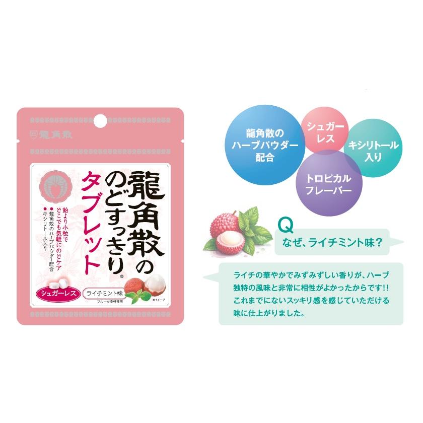 龍角散 龍角散ののどすっきりタブレットライチミント味 10.4gx10袋