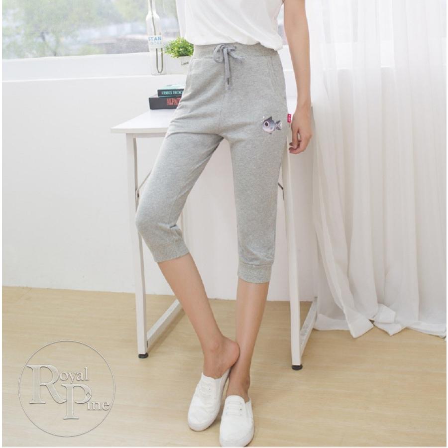クロップトパンツ レディース 夏 七分丈 ジャージ ボトムス ワン