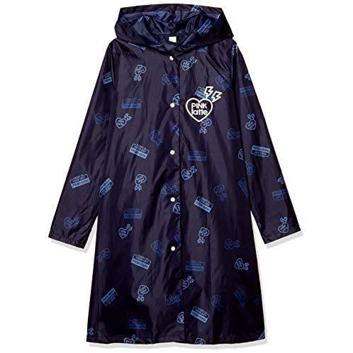 海外正規品 ピンクラテ ピンクラテ ロゴ総柄 レインコート はっ水 女の子 女児 通学 遠足 140 150 160 ネイビー 140 100 本物保証 Www Aqtsolutions Com