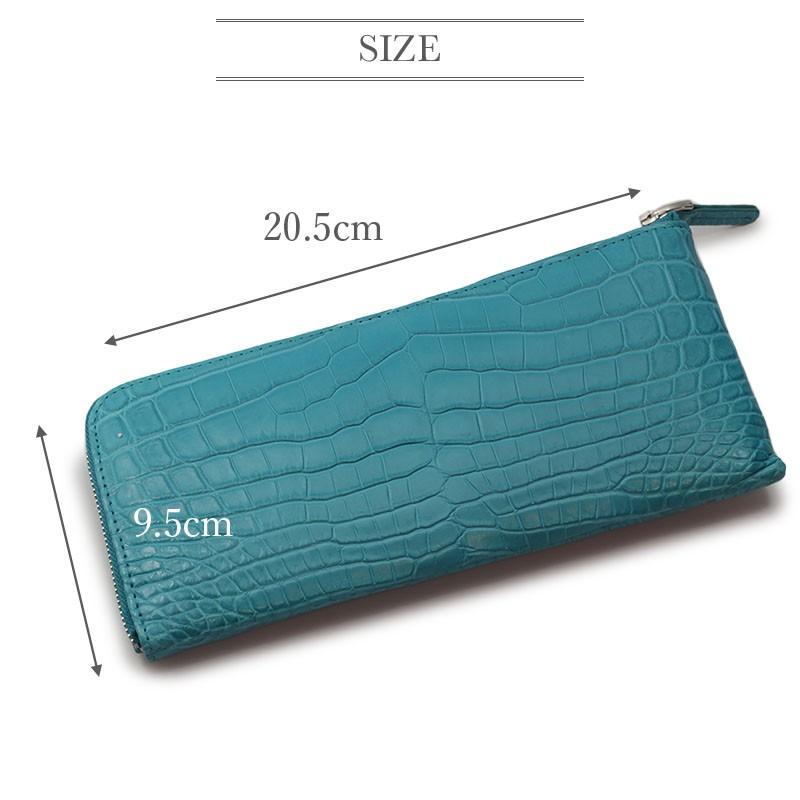 クロコダイル 財布 薄マチ L字 ファスナー レディース 長財布