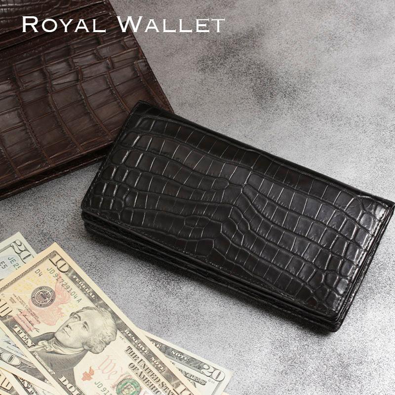 長財布 クロコダイル 財布 レディースファッション メンズ ブランド 財布 無双 束入れ プレゼント 12 Crcm Msolw 束入れ かっこいい 一枚取り マットクロコダイル おしゃれ 財布 革小物 ロイヤルウォレット