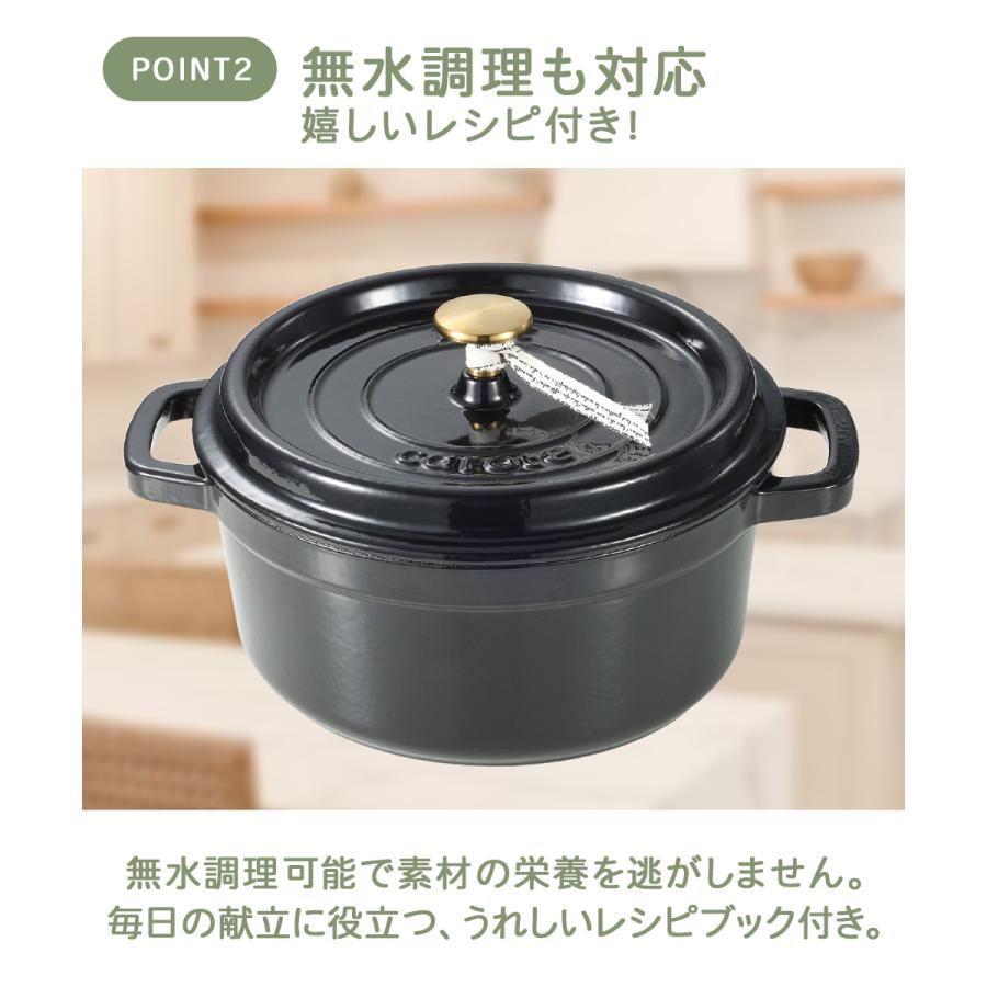 公式販売店】 CAROTE カローテ 両手鍋 鉄 鋳物 鍋 22cm IH対応 ガス火