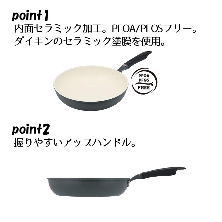 セラミック フライパン IH ガス 30cm アリエッタネクスト ND-3614
